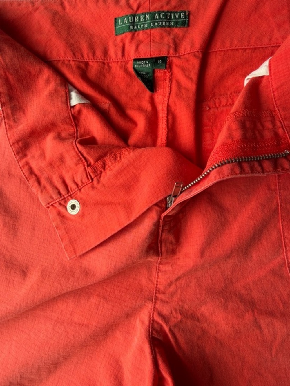 Lauren Active by R. Lauren women’s  Orange 10 Lightweight Zip-Front‎ shorts 4045